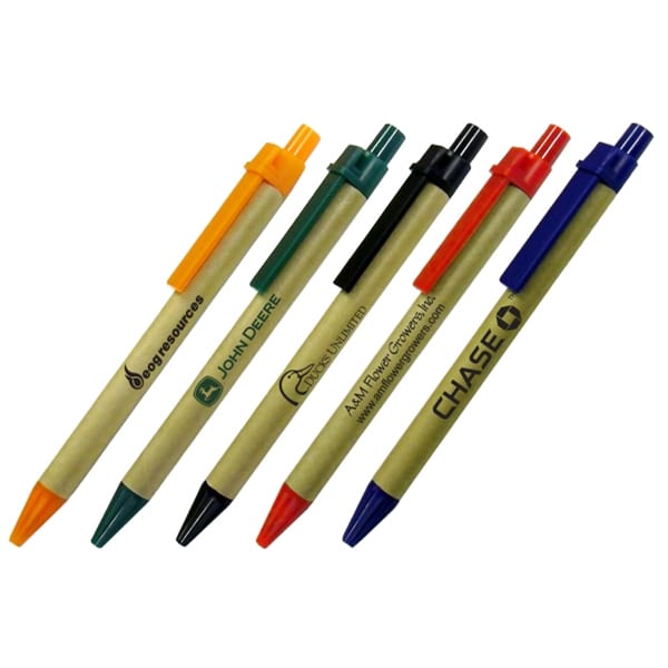 5 multicolor pens show customization options for small businesses looking for promotional materials.