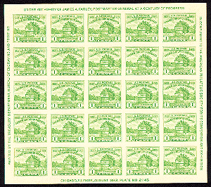 american philatelic society postage stamp sheet from 1933