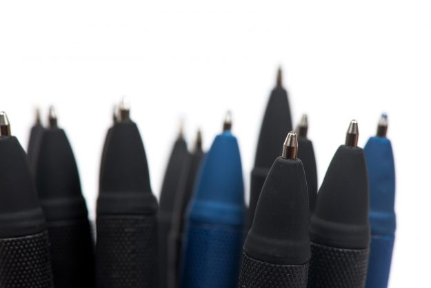 Many Ballpoint Pens. Pens For Office. Pens For School. Pens For black and blue promotional pens